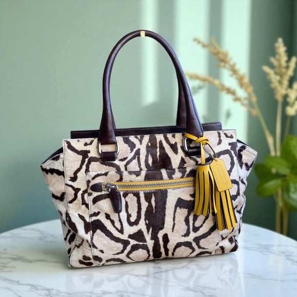 Coach Handbags - Coach Legacy Ocelot Calfhair Candace Satchel